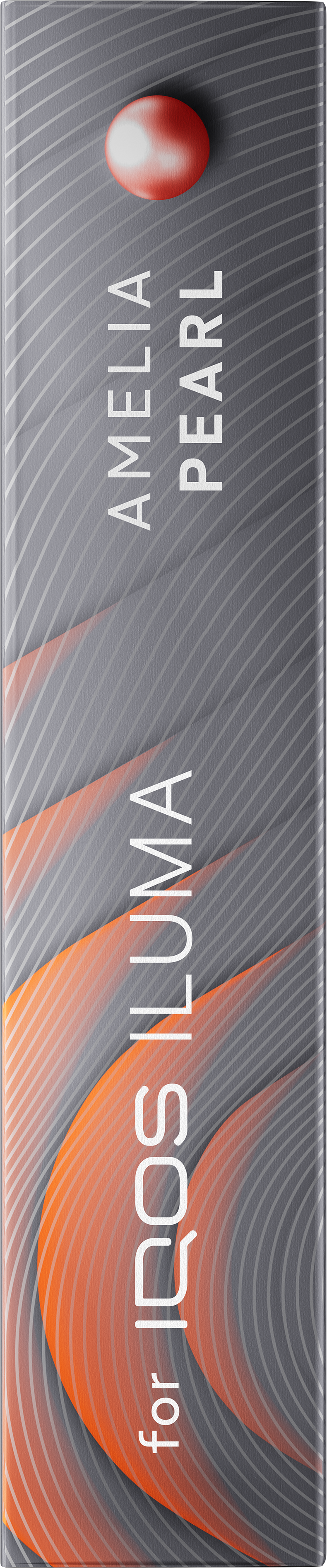 Top view of the TEREA Amelia pearl pack against a dark orange background.
