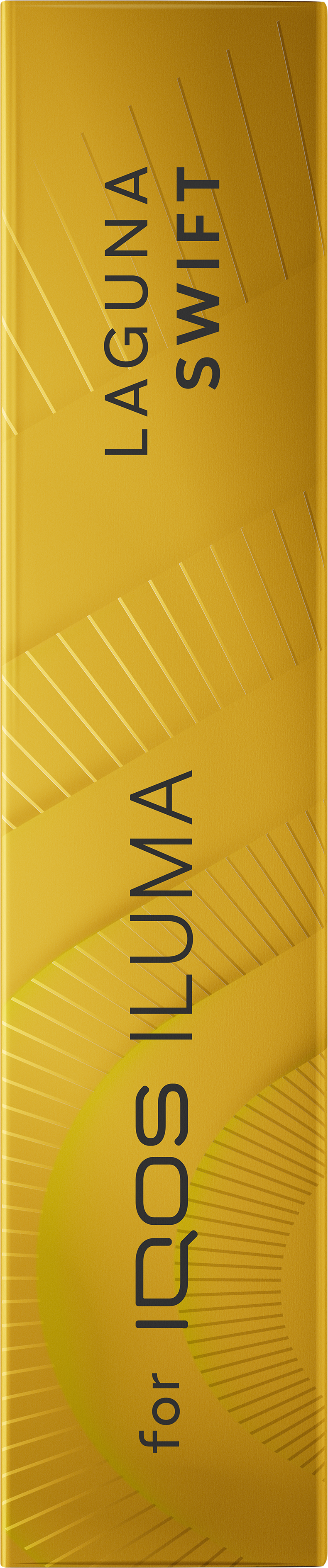 Top view of the Laguna swift pack against a dark yellow background.